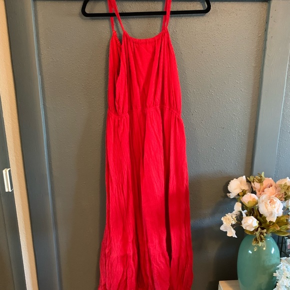 Season of Loving Red Drawstring Midi Dress - Picture 8 of 9